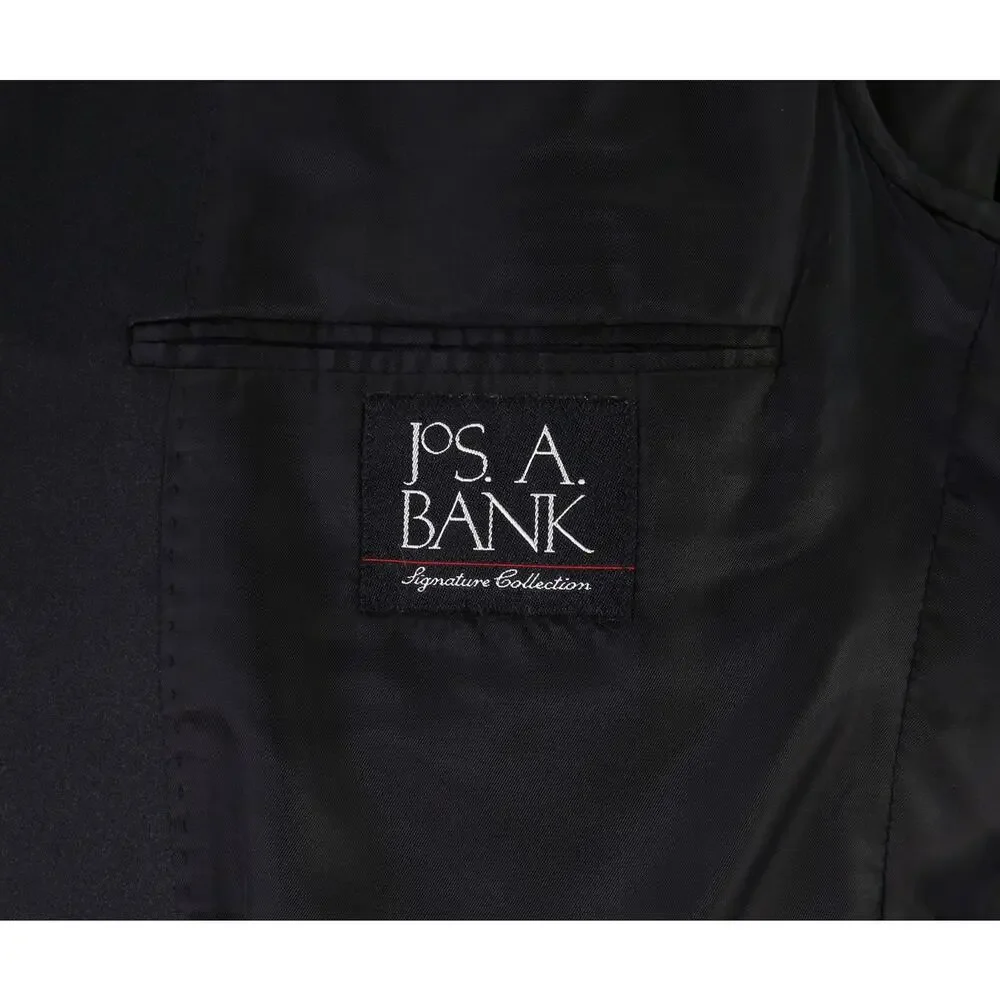Jos A Bank Signature Black 1-Btn Notch Lapel Tuxedo Formal Wedding Suit 41R 42R